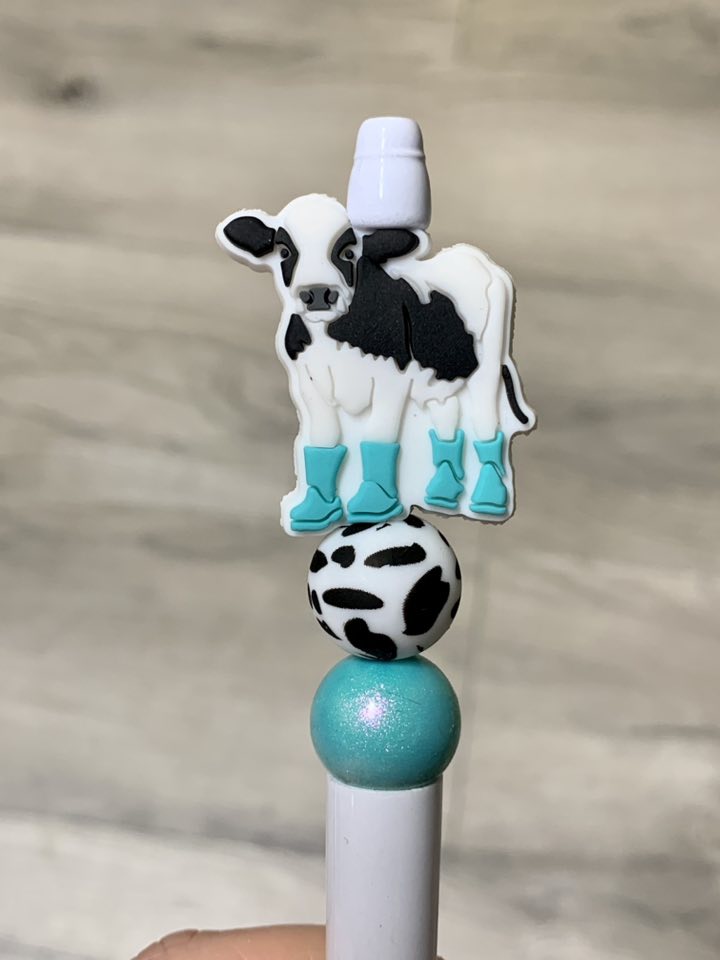 Cow in Rainboots - Pen and Straw with Straw Cover