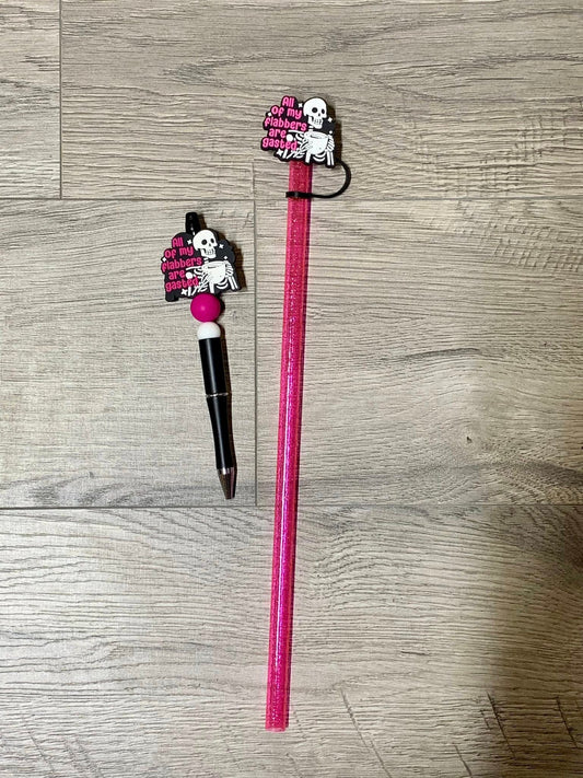 All of my Flabbers are Gasted Pen and Straw with Straw Cover